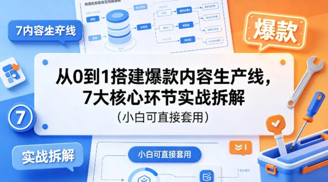 从0到1搭建爆款内容生产线,7大核心环节实战拆解(小白可直接套用)-知云阁资源站