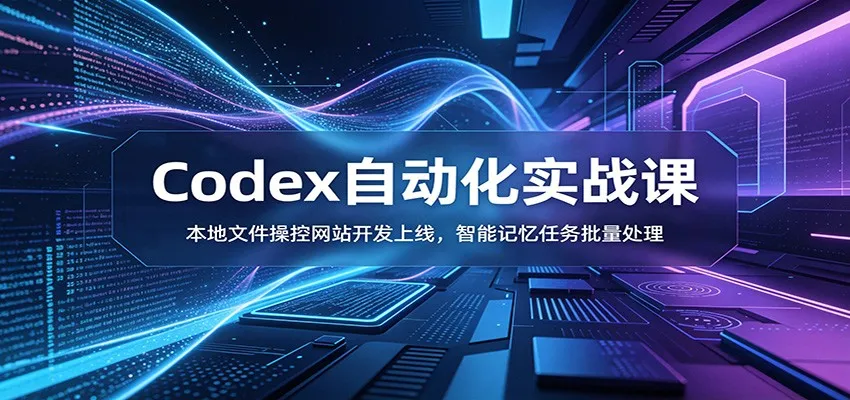 Codex自动化实战课:本地文件操控网站开发上线,智能记忆任务批量处理-知云阁资源站