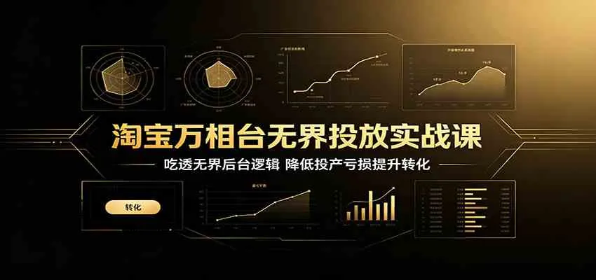 淘宝万相台无界投放实战课:吃透无界后台逻辑,降低投产亏损提升转化-知云阁资源站