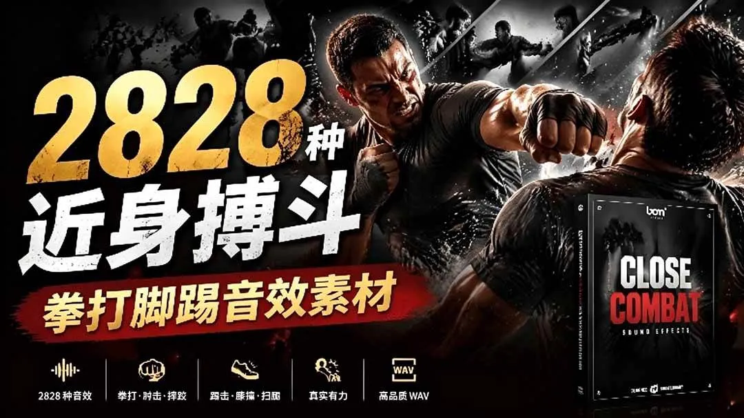 （19072期）宝藏级别音效！2828种近身搏斗拳打脚踢音效素材，全部中文分类，免解压使用 Close Combat