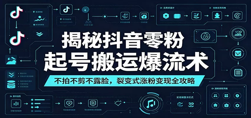 揭秘抖音零粉起号搬运爆流术:不拍不剪不露脸,裂变式涨粉变现全攻略-知云阁资源站