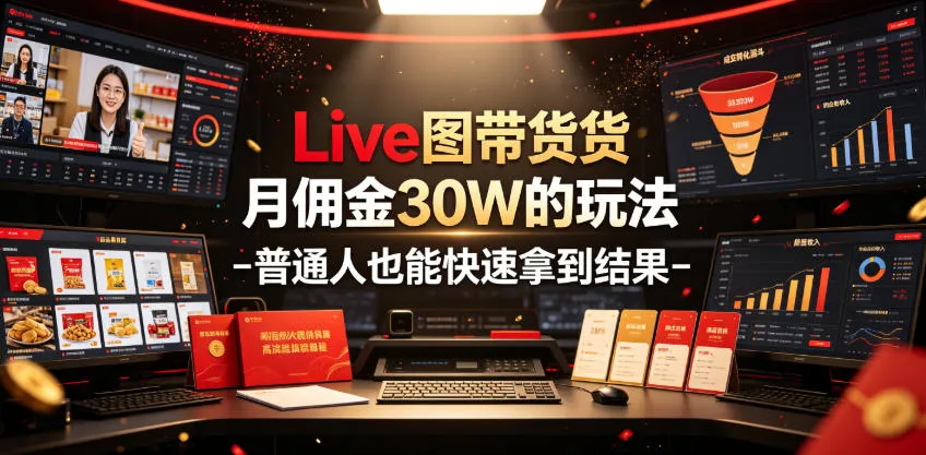 Live图带货月佣金30W的玩法-普通人也能快速拿到结果-知云阁资源站