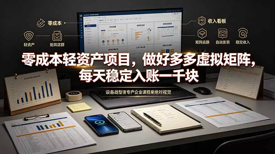 零成本轻资产项目,做好多多虚拟矩阵,每天稳定入账一千块-知云阁资源站