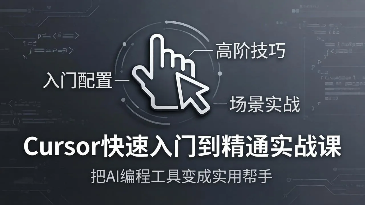 Cursor快速入门到精通实战课:入门配置+高阶技巧+场景实战,把AI编程工具变成实用帮手-知云阁资源站