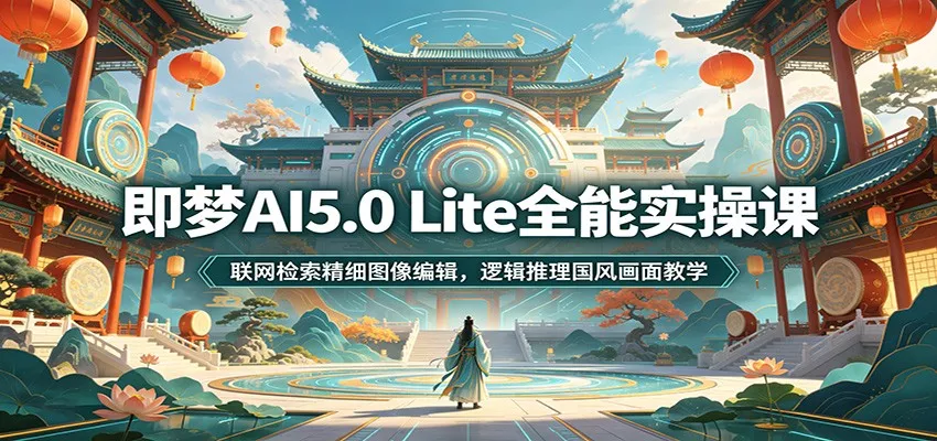 即梦AI5.0 Lite全能实操课:联网检索精细图像编辑,逻辑推理国风画面教学-知云阁资源站