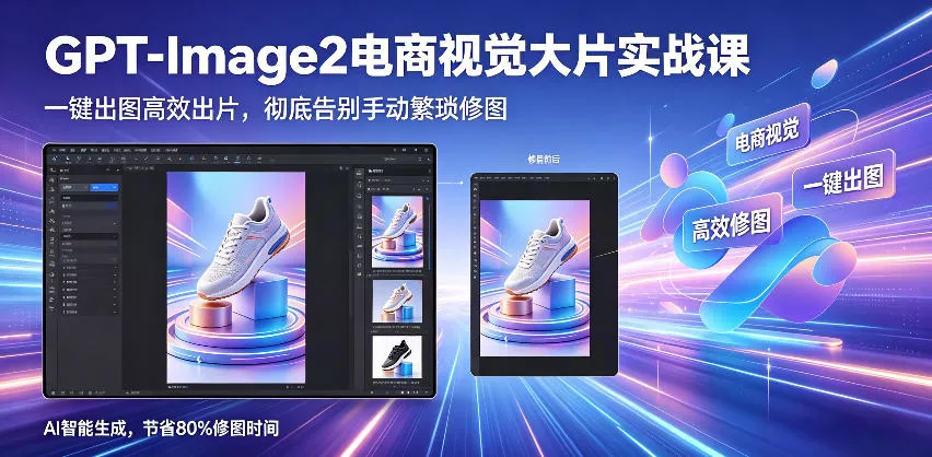 GPT-Image2电商视觉大片实战课,一键出图高效出片,彻底告别手动繁琐修图(更新)-知云阁资源站
