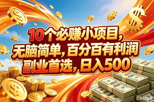 (18918期)10个必赚的小项目,百分百赚元子,无脑简单,副业首选,日入500+-知云阁资源站