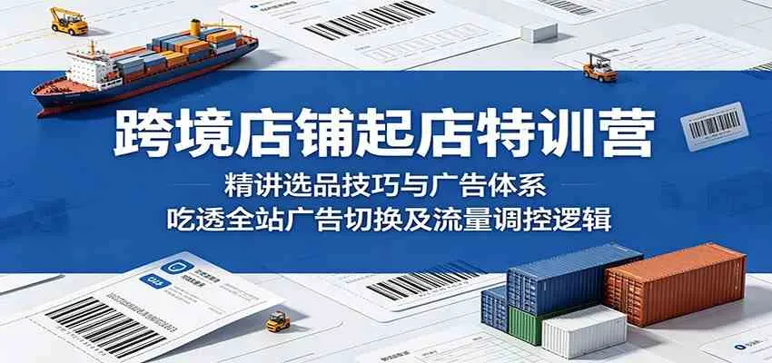 跨境店铺起店特训营：精讲选品技巧与广告体系，吃透全站广告切换及流量调控逻辑-知云阁资源站